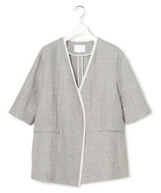 23区 【GOLD LABEL】ウールリネン ノーカラー ジャケット