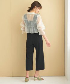 Feroux 【洗える】シャーリングシアー シャツ