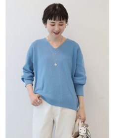 AMERICAN HOLIC Ｖネック片畦ニットプルオーバー