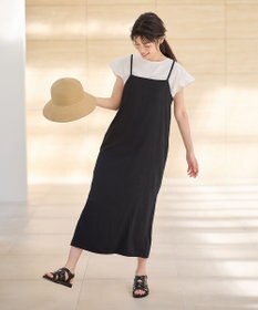 ANY 【2SET/洗濯機可】フリルスリーブTシャツ×シャーリングキャミワンピースセット