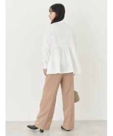 earth music&ecology リボン付き切り替えギャザーシャツチュニック