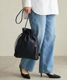 FOLNA RD ソフトレザー巾着ショルダーバッグ