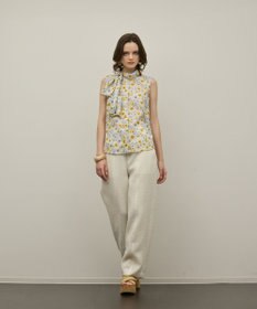 GRACE CONTINENTAL シアーフラワープリントジャガードブラウス