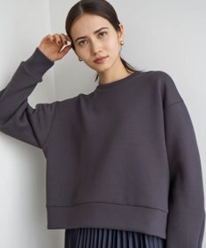 UNFILO L 【WEB限定】BEAUTY FORM JERSEY サイドZIP クロップドプルオーバー