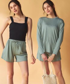 OP／FILA 【Ocean Pacific】シワ加工ラッシュガード付き タンキニデザイン水着4点セット