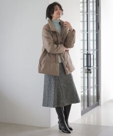 J.PRESS LADIES ウールシルク ハウンドトゥース フレア スカート