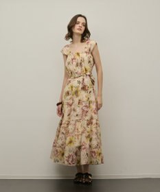 GRACE CONTINENTAL ボタニカルサラサプリントワンピース