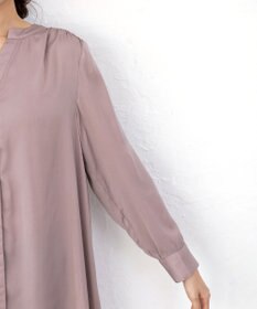 Tiaclasse 【洗える】ヴィンテージサテンチュニックブラウス