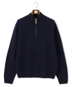 J.PRESS MEN 【Cash Lamb's Wool】畔編みハーフジップ ニット