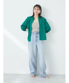 earth music&ecology コットンボイルギャザーシャツ