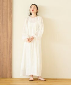 #Newans シアーチェックボリュームワンピース