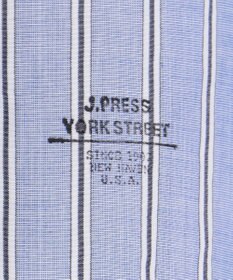 J.PRESS YORK STREET 【UNISEX】タイプライターストライプ バンドカラーシャツ
