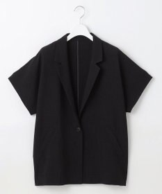 自由区 【カタログ掲載・セットアップ対応・接触冷感・UVカット・洗える】ライトリネンライクショートスリーブ ジャケット