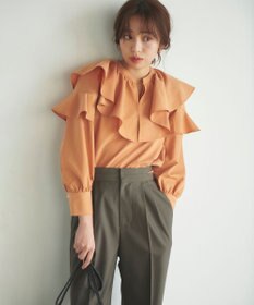 Feroux 【洗える】ラッフルスキッパー ブラウス