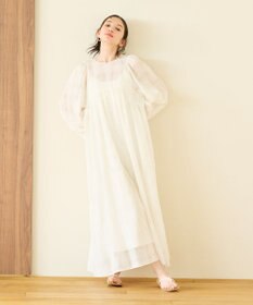 #Newans シアーチェックボリュームワンピース