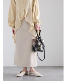 Te chichi 【雑誌掲載アイテム】ダブルクロスイージーナロースカート