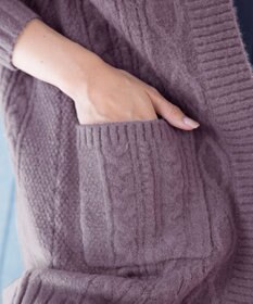 Tiaclasse 【洗える】大人華やかなアラン柄ニットカーディガン