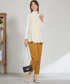 ANY SIS 【洗える】ペプラムニット ジレ