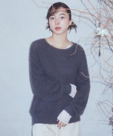 earth music&ecology モヘヤライクレースニット