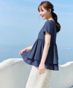 Tiaclasse 麻調２段フレアチュニック