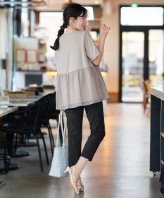 Tiaclasse 【おのののかさん着用】 「サマケア」ストライプチュール切り替えトップス
