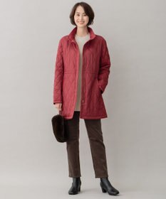 自由区 L 【洗える】ブライトキルト フード付きコート