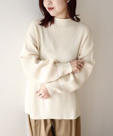 Green Parks 洗えるボトルネックリブニットプルオーバー