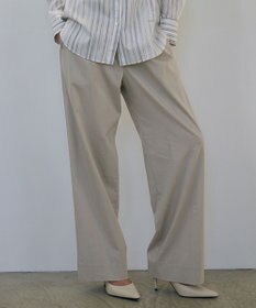 ICB ドライリネンストレッチ ワイドストレートパンツ トープ