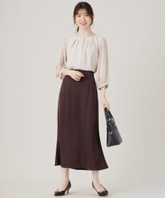 ANY SIS 【洗える】ダルサテンナロー スカート