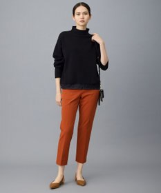 自由区 L 【19号サイズまで展開】TRギャバ裏起毛テーパード パンツ