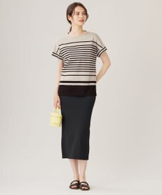 自由区 【洗える】リブストレッチタイト スカート