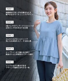 Tiaclasse 麻調２段フレアチュニック