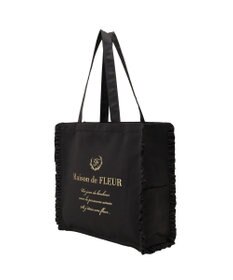 Maison de FLEUR サテンフリルスクエアトートバッグ