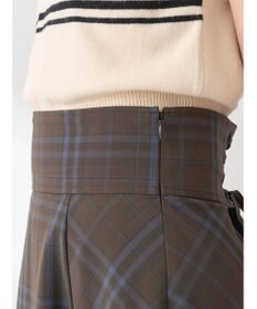 earth music&ecology バックレースアップチェックスカート