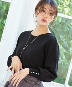 Tiaclasse 【洗える】2WAYパール釦ニットトップス