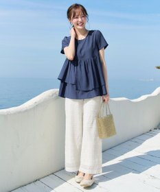 Tiaclasse 麻調２段フレアチュニック