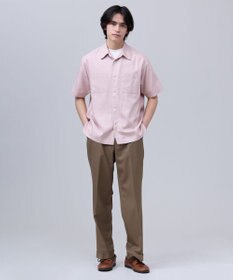 J.PRESS MEN 【J.PRESS ORIGINALS】Rayon Linen Oxford Open Half Sleeve Shirt / Baggy-Fit