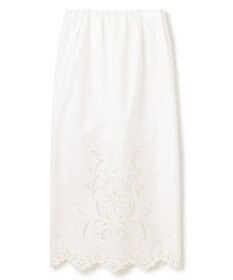 BEIGE， 【洗える】GALLERIA / コットンエンブロイダリーIラインスカート