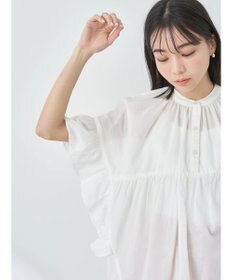 earth music&ecology コットンボイルボリュームブラウス