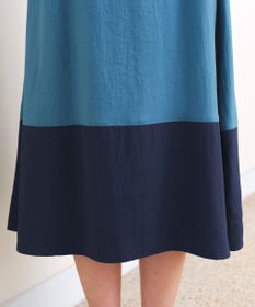 Tiaclasse 【洗える】 配色Aラインサックワンピース