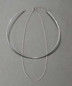 Phoebe <2点セット>【金属アレルギー対応】2setレイヤードチョーカーロープネックレス　シルバー