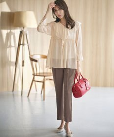 ANY SIS 【洗える】サテンドロストイージー パンツ