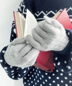 WEGO 【スマホ対応】ケーブル編みニットグローブ