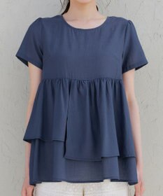 Tiaclasse 麻調２段フレアチュニック