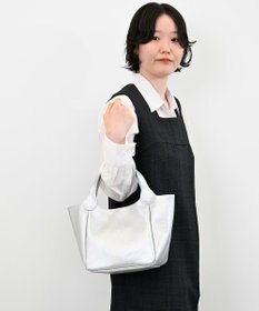 Hekhèr Le Style de Vie 新素材・新色【日本製/セレモニーにも】シュリンクレザー ハンドバッグ small シルバー