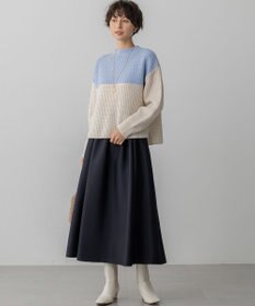 23区 S 【洗える】ウールカシミヤ カラーブロック バルキー ニット