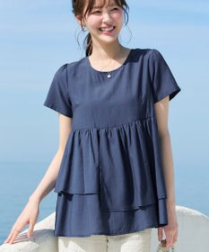 Tiaclasse 麻調２段フレアチュニック