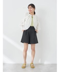 earth music&ecology ギャザーショートブラウス