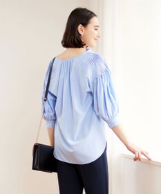 UNFILO 【洗える/シワになりにくい】イージーケア タックスリーブブラウス