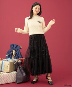 earth music&ecology Ｄｉｓｎｅｙ／フィガロ刺繍袖フェザーニット